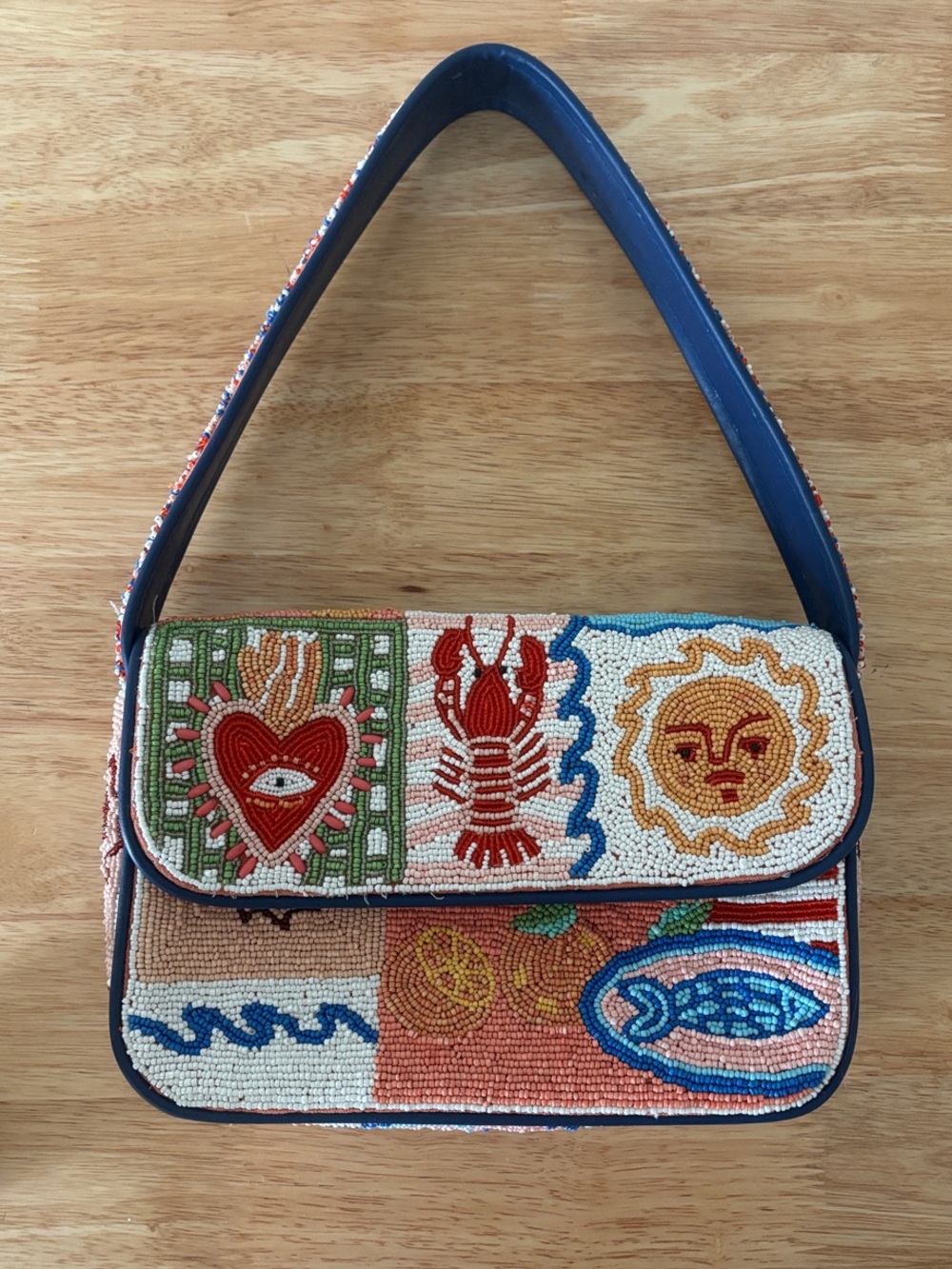 Beaded Multicolor Shoulder Bag - Designer-Inspired